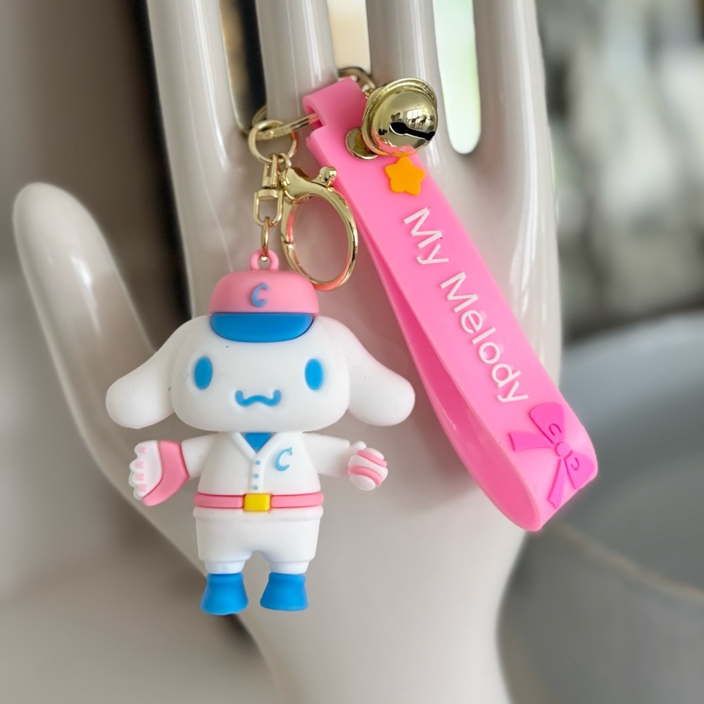 My Melody Baseball Bag Charm Wristlet Keychain